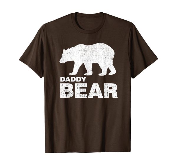 

mens distressed papa or daddy bear graphic t-shirt, White;black