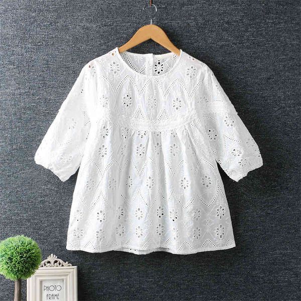 

women's blouses & shirts lamtrip retro embroidery hollow out short sleeve o-neck cotton white shirt women summer g3ji
