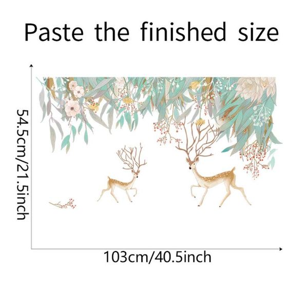 

wall stickers flowers green plants home living room 2 pcs