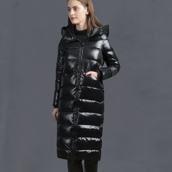 

90% down new jacket women's 2020 old hooded thickened white duck black