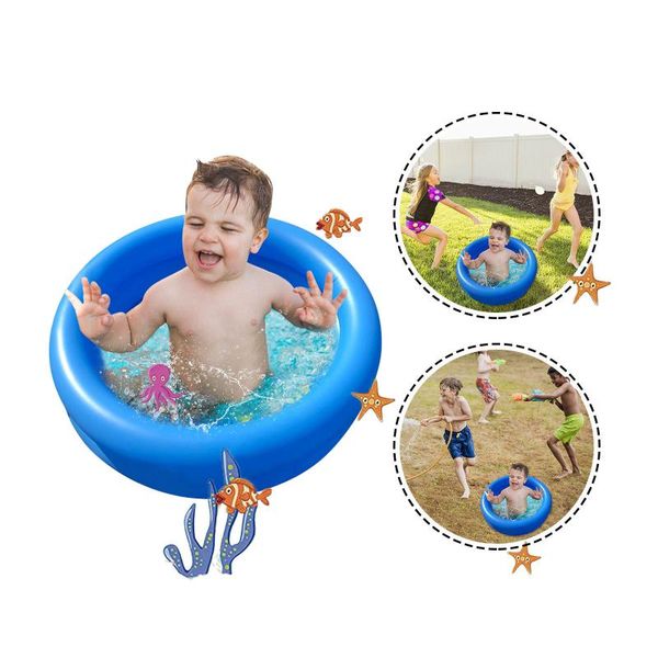 

1/2pcs baby inflatable round swimming pool pvc safe summer bath tub water party toys for kids piscine life vest & buoy