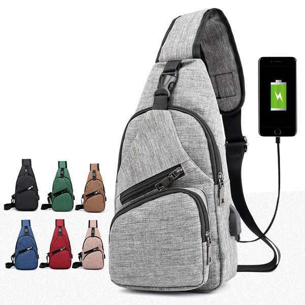 

anti-theft bag fashion crossbody sling bag usb charging single shoulder men women small chest pack