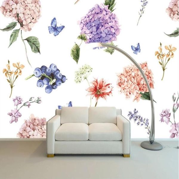 

wallpapers milofi custom 3d hydrangea flower background wallpaper mural