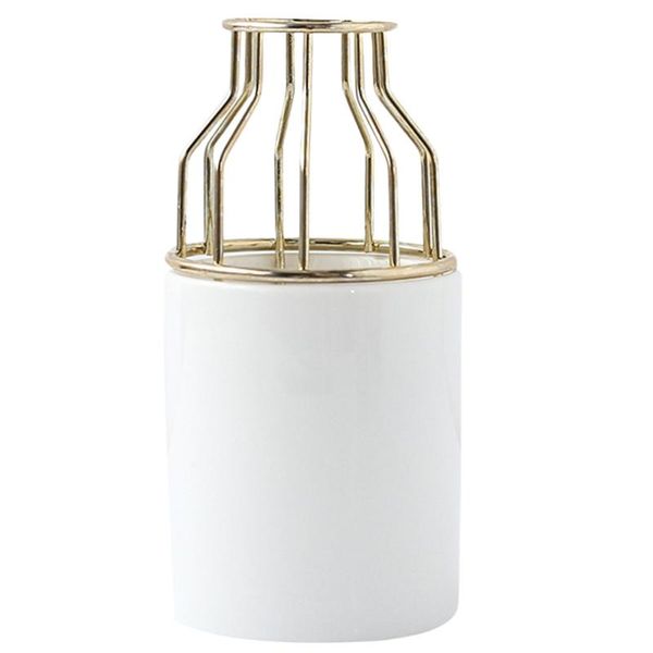 

exquisite ceramic small vase creative deskflower simple flowerpot for home office decoration (golden, large size) vases
