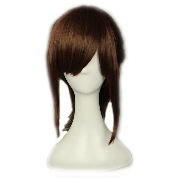 

sasha braus cosplay wig attack on titan brown ponytail heat-resistant fiber fake hair peluca anime role play costume wigs, Black