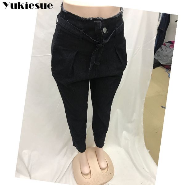

waist jeans denim harem jeans womens high streetwear loose pants black women plus size, Blue