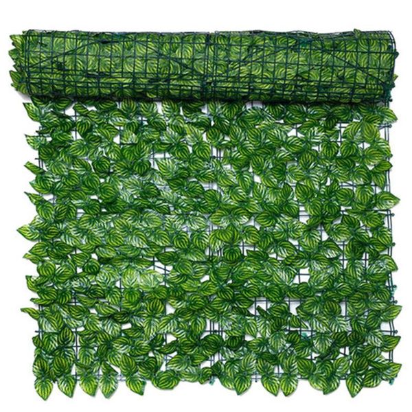 

decorative flowers & wreaths 0.5x3m artificial fence green plant leaf plastic outdoor courtyard garden guardrail