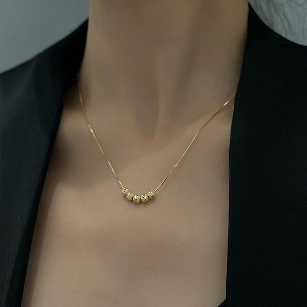 

pendant necklaces beads women's neck chain kpop pearl choker necklace gold color goth jewelry on the 2021 collar for girl, Silver