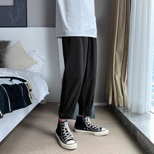 

men's pants 2021 spring and fall ankle-length casual men joggers male trousers straight hip hop, Black
