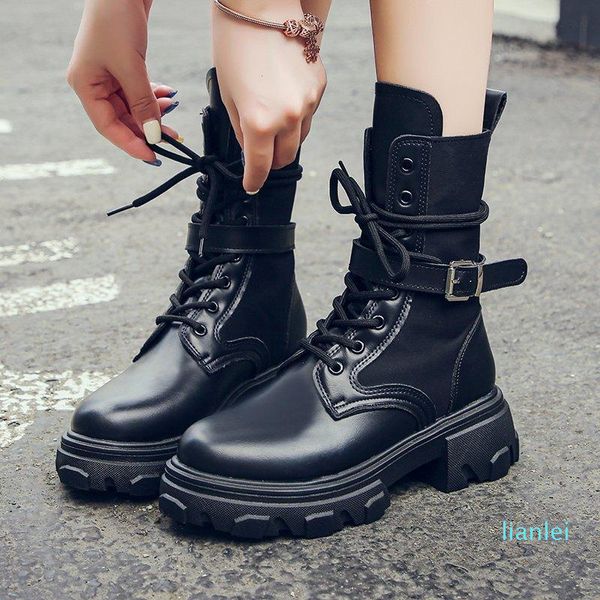 Botas mulheres motocicletas botas elegante mulher rua lazer tornozelo draduras casuais sapatos femininos botas mujer