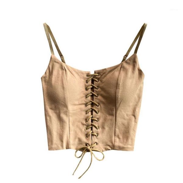 

bustiers & corsets front lace up strapless hollow out camis camisole cross straps tie bustier nightclub short cropped corset q338, Black;white