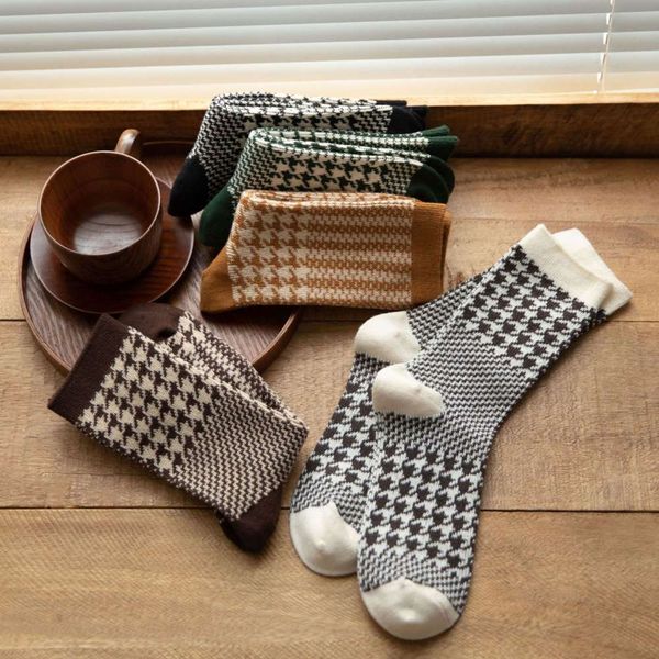

double way medium autumn winter grid color matching pile, Black;white