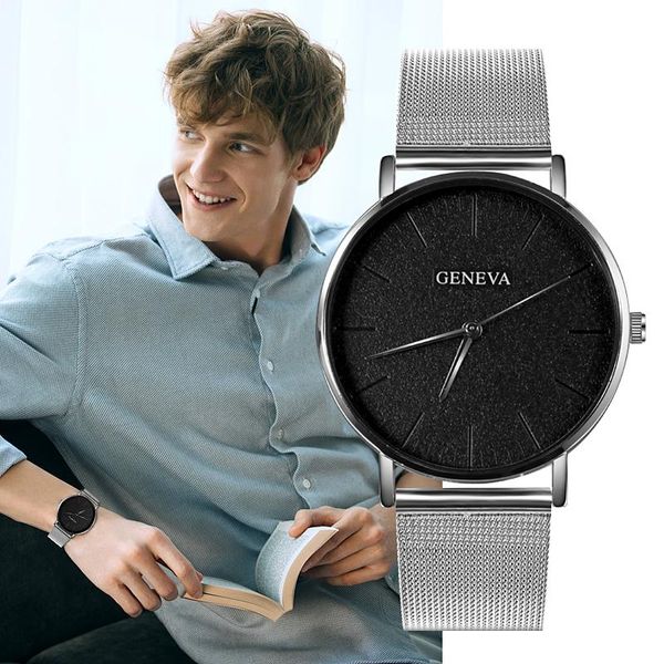 

wristwatches geneva men's watch ultra-thin men business fashion erkek kol saati relogio masculino, Slivery;brown