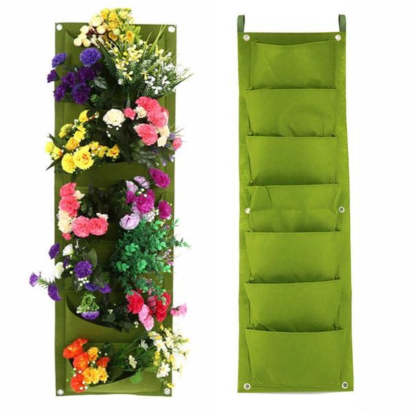 

4/7 pockets wall hanging planting bags vertical garden vegetable seedling grow for balcony living room flower planter pots planters &