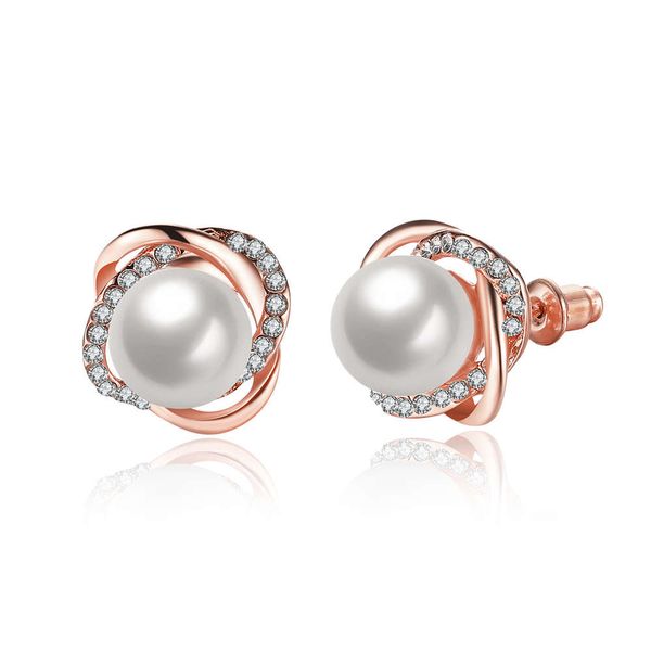 

rose pearl earrings temperament earrings simple fashion