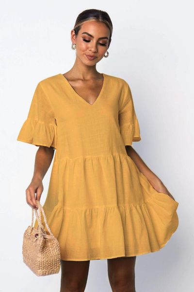 

casual dresses dress summer 2021 fashion trend women's v-neck short-sleeved t-shirt white, Black;gray