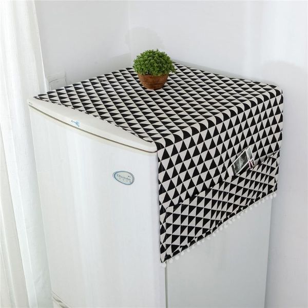 

nordic style geometric refrigerator cover cloth single door dust pastoral tablecloth drum washing table
