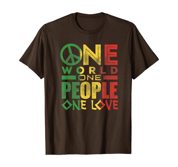 

jamaican shirt one world one people rasta reggae gift t-shirt, White;black