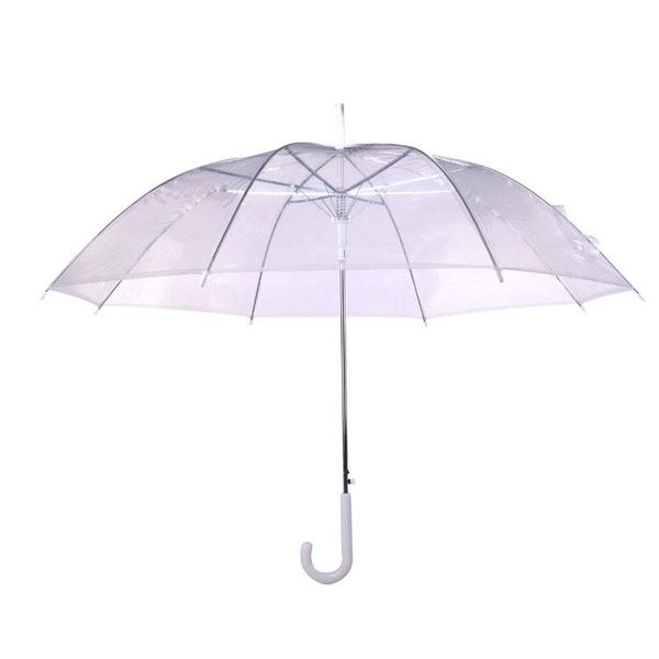 

umbrellas transparent long-handle rain umbrella ultra light women kids parasol semi-automatic female