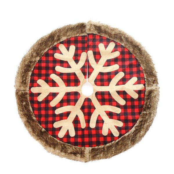 

carpets christmas tree skirt supplies scene decoration red plaid snowflak cover xmas merry ornament santa claus deer