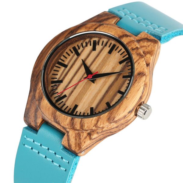 

women wood watches quartz timepiece genuine leather watch band ladies wristwatch stylish female wooden clock gifts, Slivery;brown