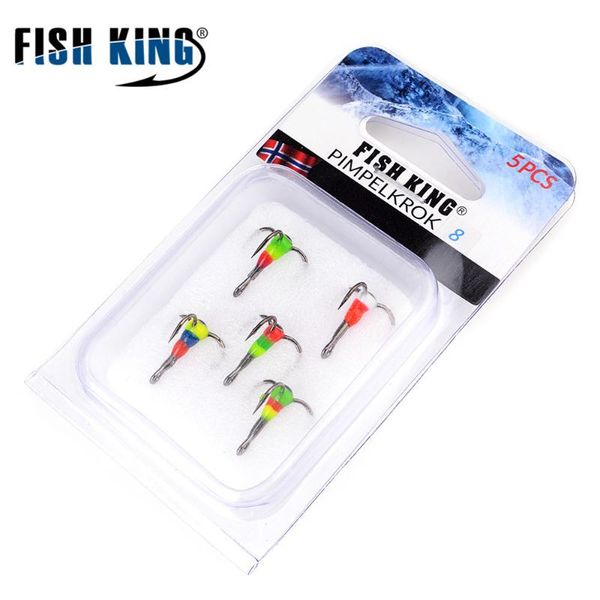 

treble hooks fishing hook road 5pcs ice bait multi-color optional tackle gear wholesale box carp