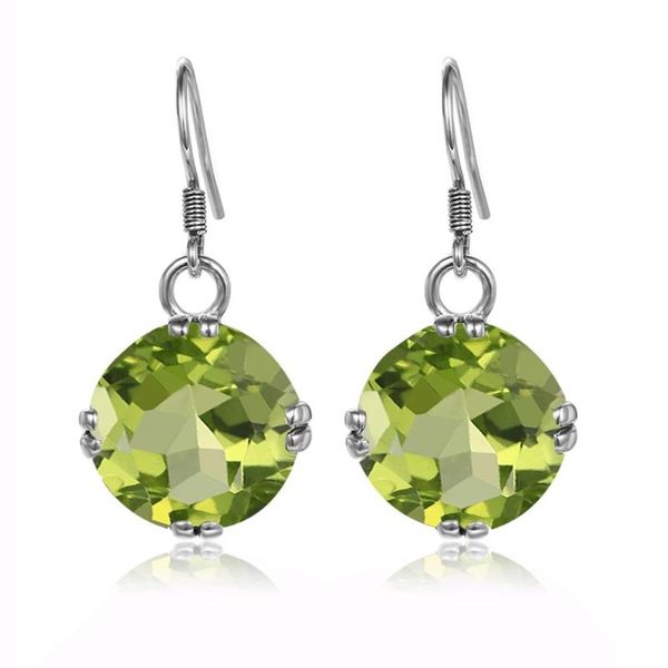 

dangle & chandelier szjinao silver earrings for women real 925 sterling peridot sparkling round shape handmade fine jewelry