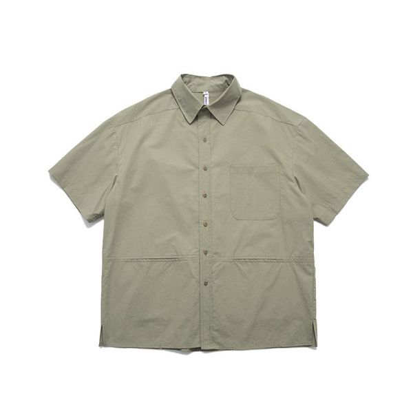 

men's casual shirts shirt japanese tide simple cityboy loose neutral style tooling short-sleeved cargo for men cool boy, White;black