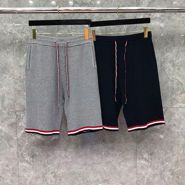 

men's shorts fashion 2021 brand casual men summer panelled striped sports knee length pants straight jogger track, White;black