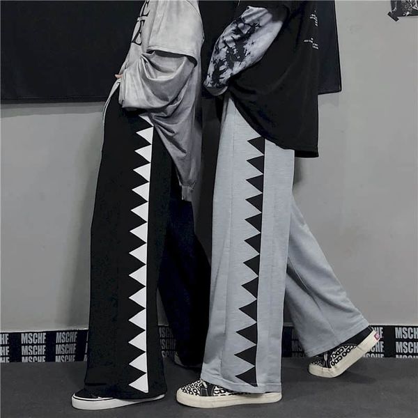 

women's pants & capris men's and women's pants 2021 korean personalized straight loose leg sports casual men women, Black;white