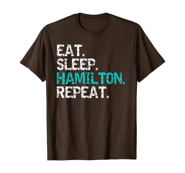 

eat sleep hamilton repeat t-shirt historic founding fathers, White;black
