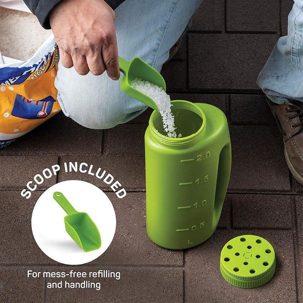 

handheld spreader for snow and ice seed bottle with shovel grass garden pots home tool watering equipments