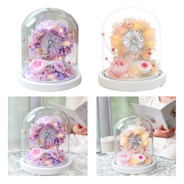 

handmade eternal flower with led ferris wheel for living room ornament gift wrap