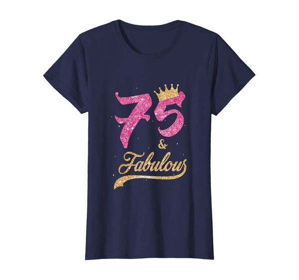 

womens 75 and fabulous 1945 75th birthday gift t-shirt, White;black