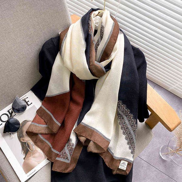 

scarves korean version color matching female winter foreign style spring and autumn big shawl silk scarf summer sunscreen beach towel, Blue;gray