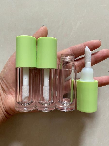 

storage bottles & jars 10pcs-100pcs green cap cosmetic lipgloss packing containers transparent lipstick box clear lip gloss glaze big doe fo