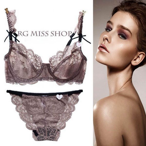 

lace bra, super thin and transparent, big size underwear suit, Black;white