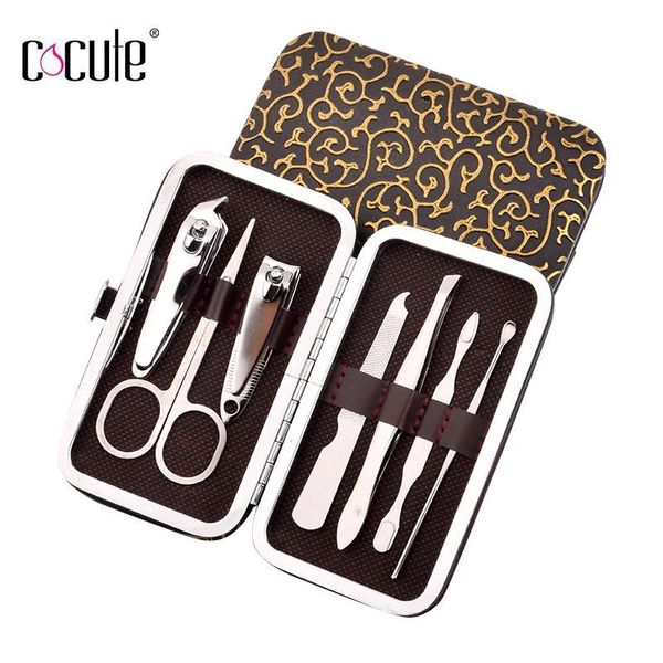 

cocute 7pcs nail manicure set clipper nipper cutter professional nails art beauty tool scissors kit tweezer nagel knipper kits