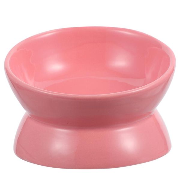 

cat bowls & feeders ceramic stilt bowl pet neck protection elevated food (random color)