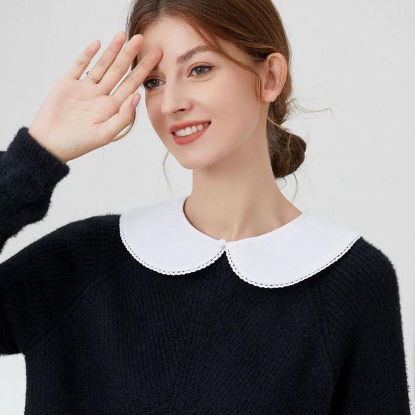 

bow ties white fake collars shawl for women shirt necklace choker flase collar girls removable dress detachable faux, Black;gray
