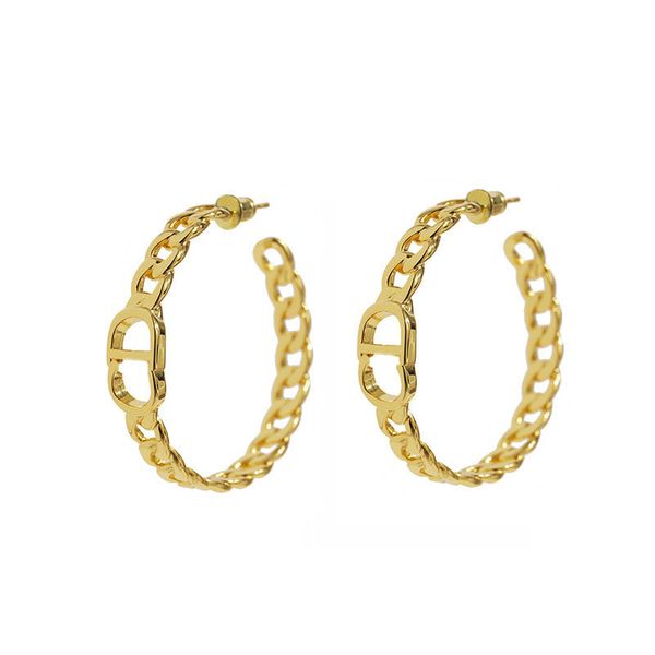 

2021 luxury designer jewelry and abroad self-designed jewelry classic letters fashion versatile hollow earrings, Silver