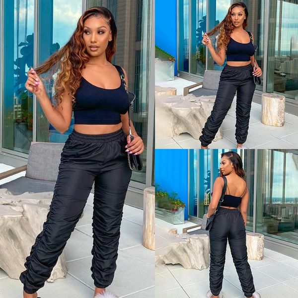 

women's pants & capris women winter fashion drape black high street, Black;white