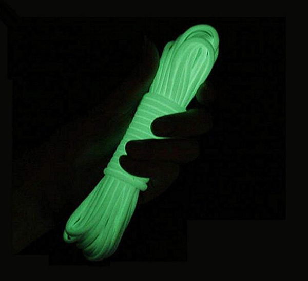 

outdoor 50ft glow in the dark luminous paracord cord lanyard rope 9 strands cores survival wholesale gadgets