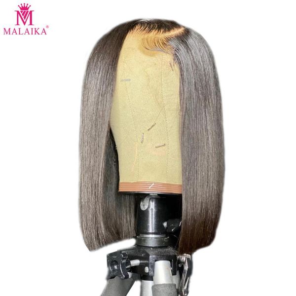 

lace wigs malaika blunt cut bob wig brazilian front human hair straight for black women remy 13x4 closure, Black;brown
