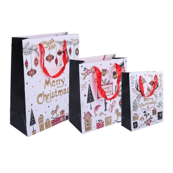 

12pcs christmas bag paper gift baking cookies candy container packaging wrap