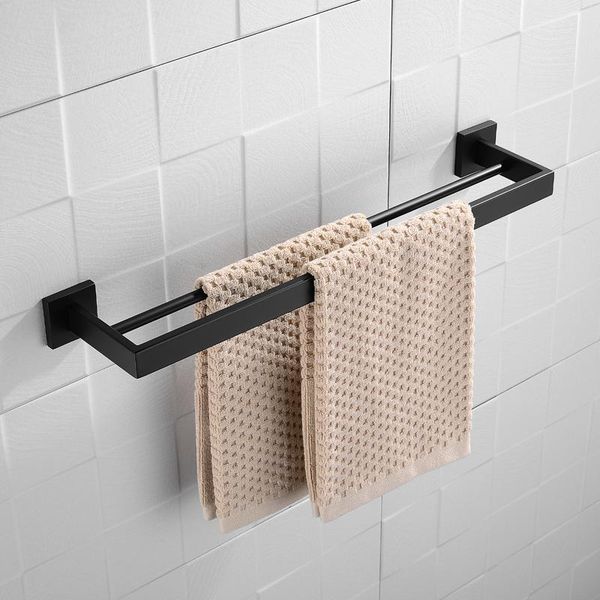 

towel racks bathroom wall mounted rack sus 304 stainless steel matte black double bar accessories