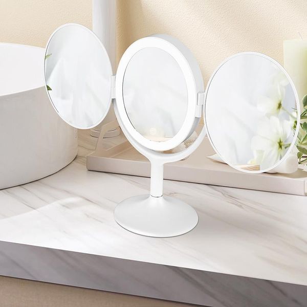 

mirrors portable tri-fold mirror dual magnification makeup with lights cosmetic for home scvd889