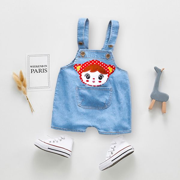 

Girls Overalls Shorts Baby Thin Dungarees Summer Breathable Clothes Short Pants Toddler Infant Cute Denim Soft Shorts, Blue
