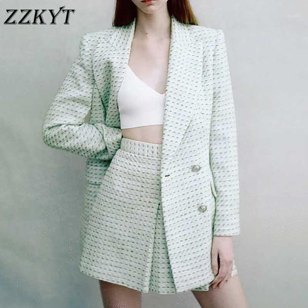 

women spring fashion tweed double breasted blazers coat vintage autumn lapel collar long sleeve office ladies casual women's suits &, White;black