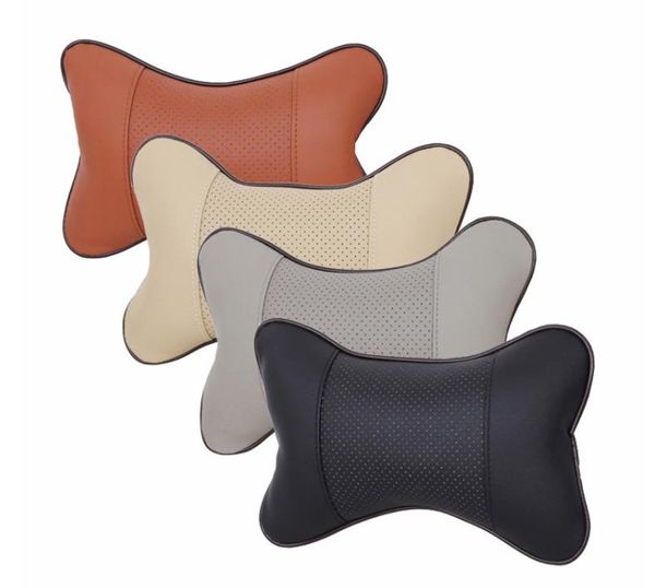 

car universal seat headrest double side pu leather neck memory pillow head support protector cushion auto travel accessories cushions
